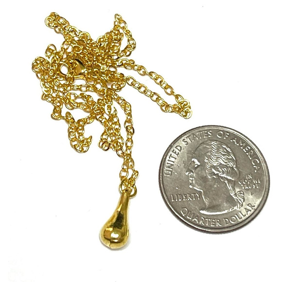 Teardrop Necklace 18k Gold Plate JA23 - Picture 3 of 4